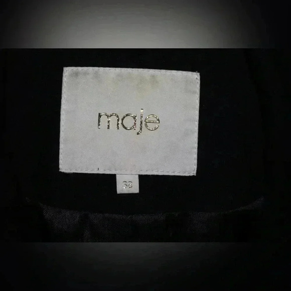 Maje Women's Enes Blazer with Goatskin Suede Black Size 38 EUC Retail $595 - Picture 4 of 7